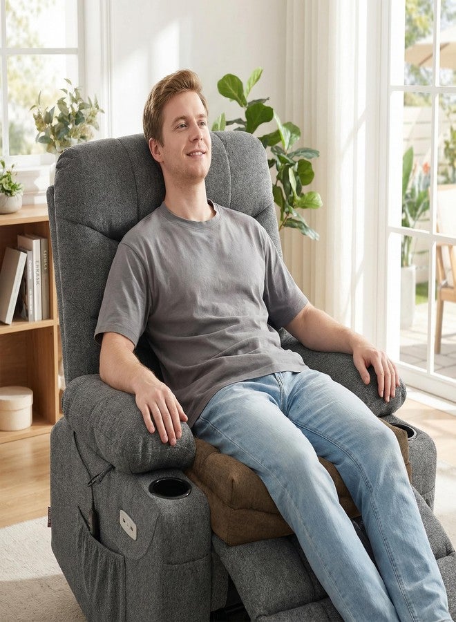 baibu Large Memory Foam Recliner Cushions for Elderly, 20x20x5 Inch Thick Dual-Layer Patent Design Non-Slip Recliner Seat Cushion for Couch for Easy to Stand Up & Reduce Hip & Lumbar Pain, Brown - Image 2