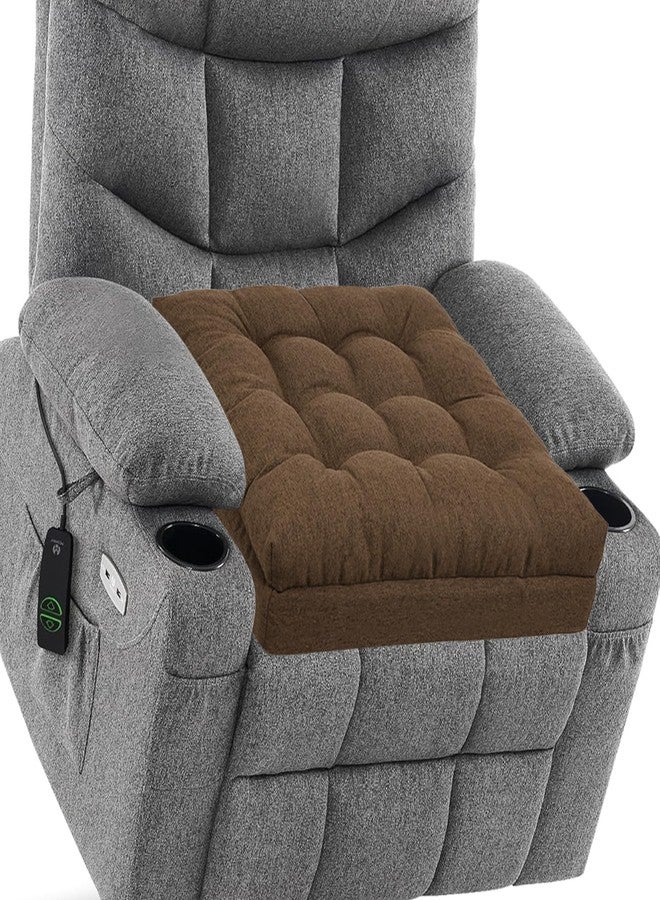 baibu Large Memory Foam Recliner Cushions for Elderly, 20x20x5 Inch Thick Dual-Layer Patent Design Non-Slip Recliner Seat Cushion for Couch for Easy to Stand Up & Reduce Hip & Lumbar Pain, Brown - Image 1