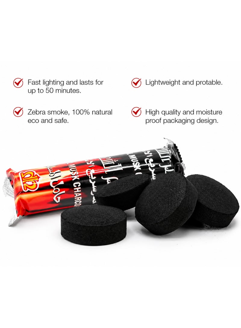 No Label Quick Light Charcoal Briquettes for Bakhoor – 10 PCS - Image 1