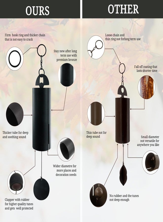 ASTARIN Wind Chimes for Outside Deep Tone Heroic Windbell Deep Resonance Serenity Bell Outdoor Decor for Patio,Yard,Porch,Garden(Matte Black) - Image 3