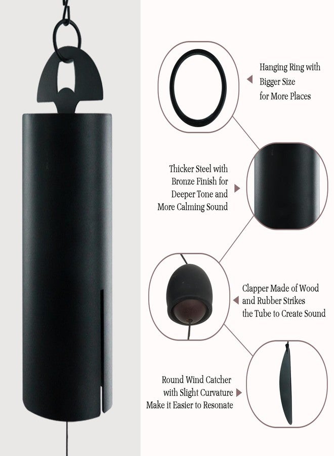 ASTARIN Wind Chimes for Outside Deep Tone Heroic Windbell Deep Resonance Serenity Bell Outdoor Decor for Patio,Yard,Porch,Garden(Matte Black) - Image 2