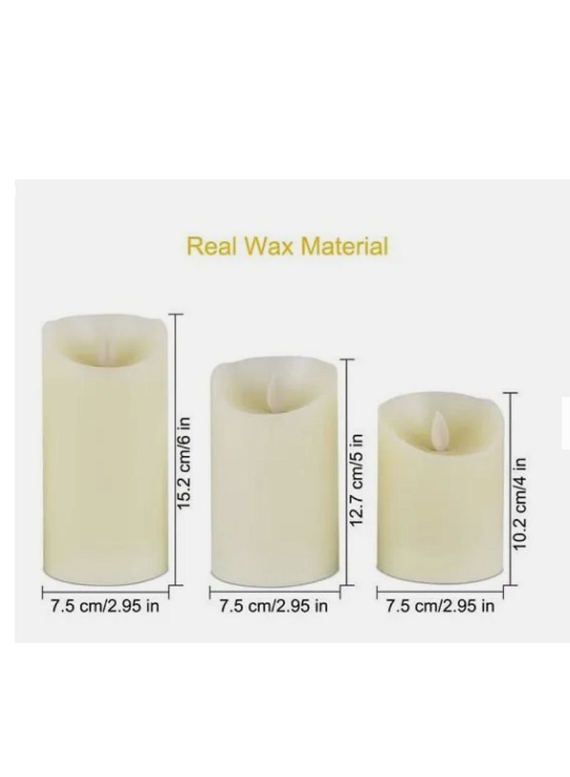 3-Piece LED Candle Light Set With Remote Control Timer Multicolour - Image 3