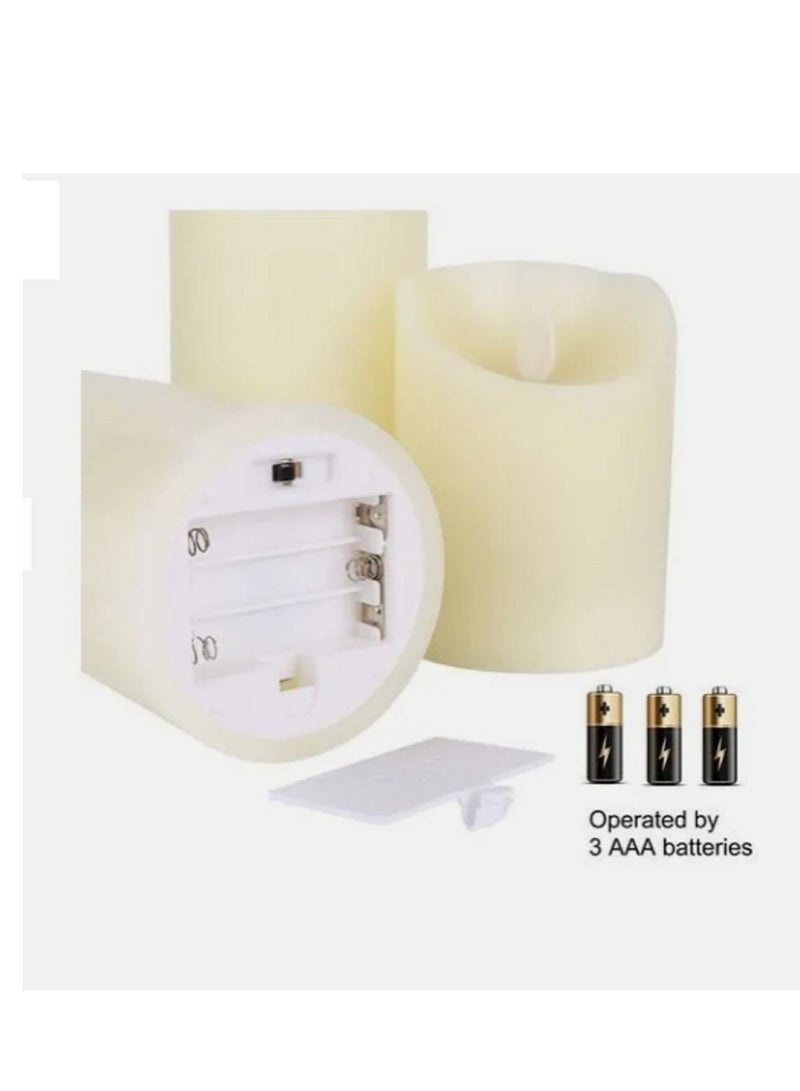 3-Piece LED Candle Light Set With Remote Control Timer Multicolour - Image 4