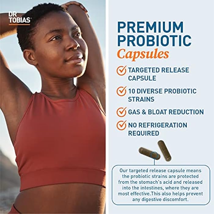 Dr. Tobias Probiotics 30 Billion, 10 Strains, 30 Billion CFU's, Targeted Release Probiotics for Women & Men, Supports Digestive Health, Shelf-Stable, Non-GMO, 30 Capsules, 30 Servings - Image 4