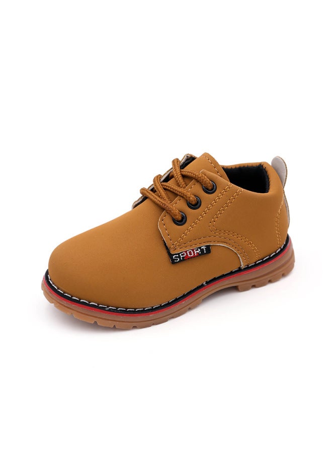 Spring And Autumn Classic Children's British Martin Boots Tbottomon Sole Boys' Leather Shoes Baby Girls Soft Sole Short Boots