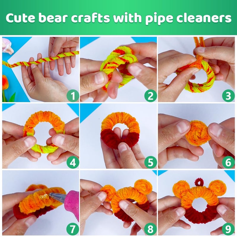 IOOLEEM Pipe Cleaners, Multicolored, Chenille Stems for DIY Crafts and Party Decors, Art and Craft Supplies. - Image 4
