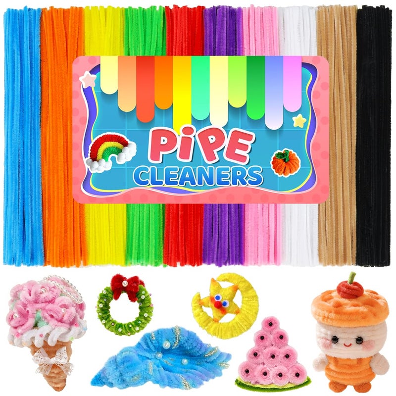 IOOLEEM Pipe Cleaners, Multicolored, Chenille Stems for DIY Crafts and Party Decors, Art and Craft Supplies. - Image 1