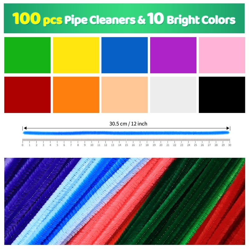IOOLEEM Pipe Cleaners, Multicolored, Chenille Stems for DIY Crafts and Party Decors, Art and Craft Supplies. - Image 2