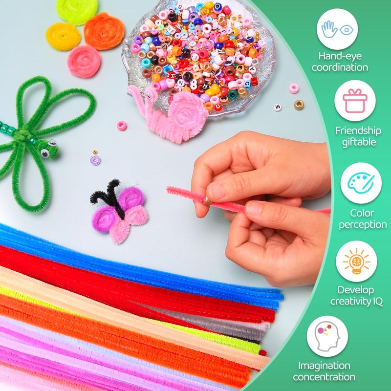 IOOLEEM Pipe Cleaners, Multicolored, Chenille Stems for DIY Crafts and Party Decors, Art and Craft Supplies. - Image 3
