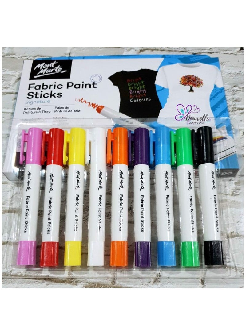 Mont Marte Fabric Paint Sticks set of 9 colors - Image 2