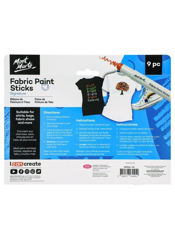 Mont Marte Fabric Paint Sticks set of 9 colors - Image 5