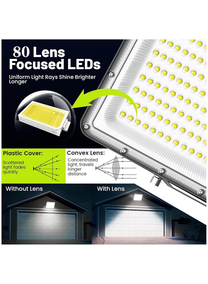 أويدي مصباح شمسي خارجي 10000 لومن - 80 LED بقوة 800 واط - إضاءة بيضاء نهارية 6500K - مقاوم للماء IP66 - إضاءة أمنية لحدائق ومواقف السيارات والجراجات  - Image 3