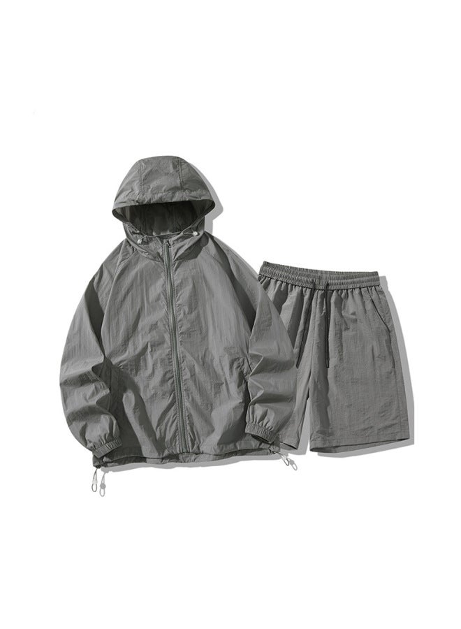 Song Feng Ya Sun Protection Clothing Men's Summer Thin Breathable Ice Silk Couple Hooded Sun Protection Clothing Outdoor Sportswear Trendy - Image 1