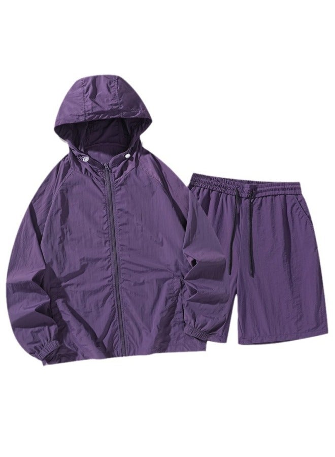 Song Feng Ya Sun Protection Clothing Men's Summer Thin Breathable Ice Silk Couple Hooded Sun Protection Clothing Outdoor Sportswear Trendy - Image 5