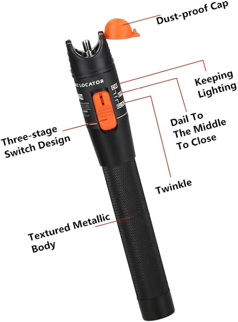 Corslet 10Mw Ftth Pen Type Visual Fault Locator Fiber Optic Cable Tester Telecom Meter Red Light Optical Laser Source Locater Sc Fc St Connector 10 Km Test Product Equipment, Battery_powered - Image 5