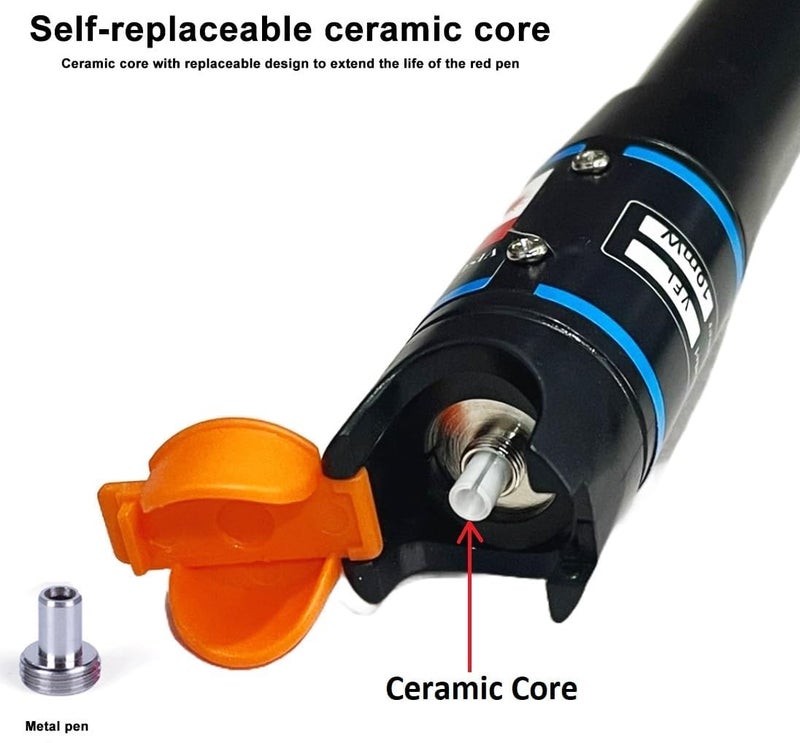 Corslet 10Mw Ftth Pen Type Visual Fault Locator Fiber Optic Cable Tester Telecom Meter Red Light Optical Laser Source Locater Sc Fc St Connector 10 Km Test Product Equipment, Battery_powered - Image 2