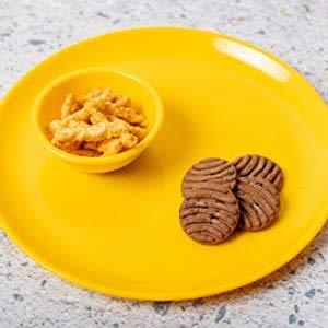 Everbuy® Microwave Safe & Unbreakable Round Full Dinner Plates, Pack of 3 with 3 Bowl (Yellow), 6 Pieces. - Image 1
