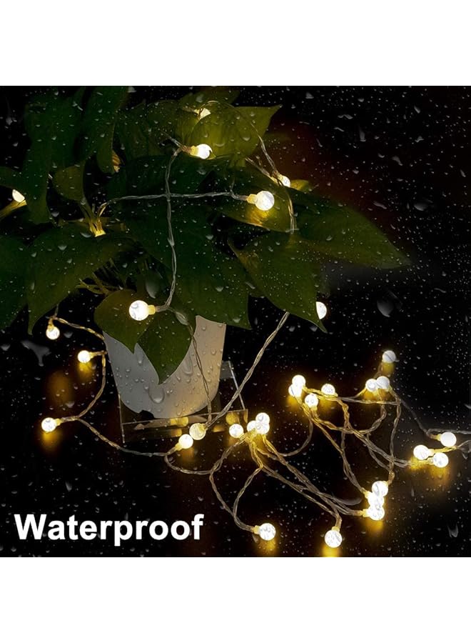 erorex Curtain Decorative String Lights Window Curtain Fairy String Lights Outdoor Ramadan String Lights 10M 80 Leds Battery Operated Night Light For Ramadan Wedding Party Home White Ball - Image 3