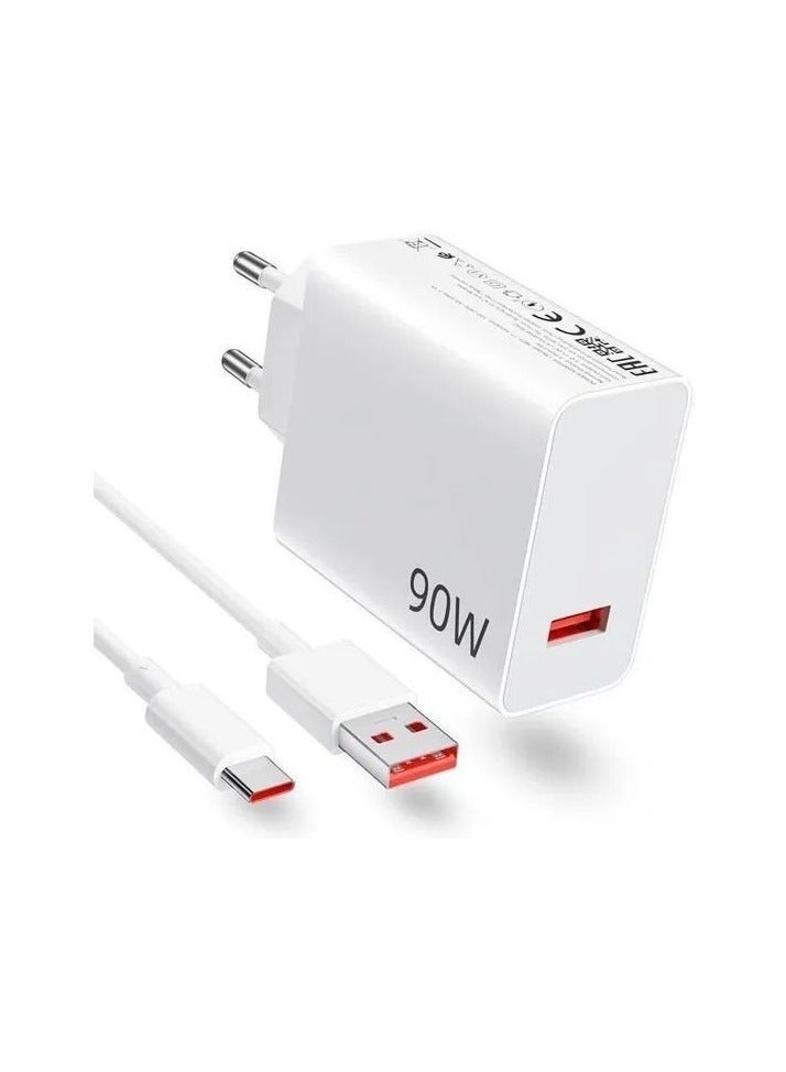 WHALE Compatible with Xiaomi 90W charging, includes a 1-meter  data cable, a fast charging wall socket (European standard), and compatible with Xiaomi Redmi Note 14/14 Pro, Note 13/13 Pro, Redmi 13C/14C/15C, and Xiaomi 15T - Image 1