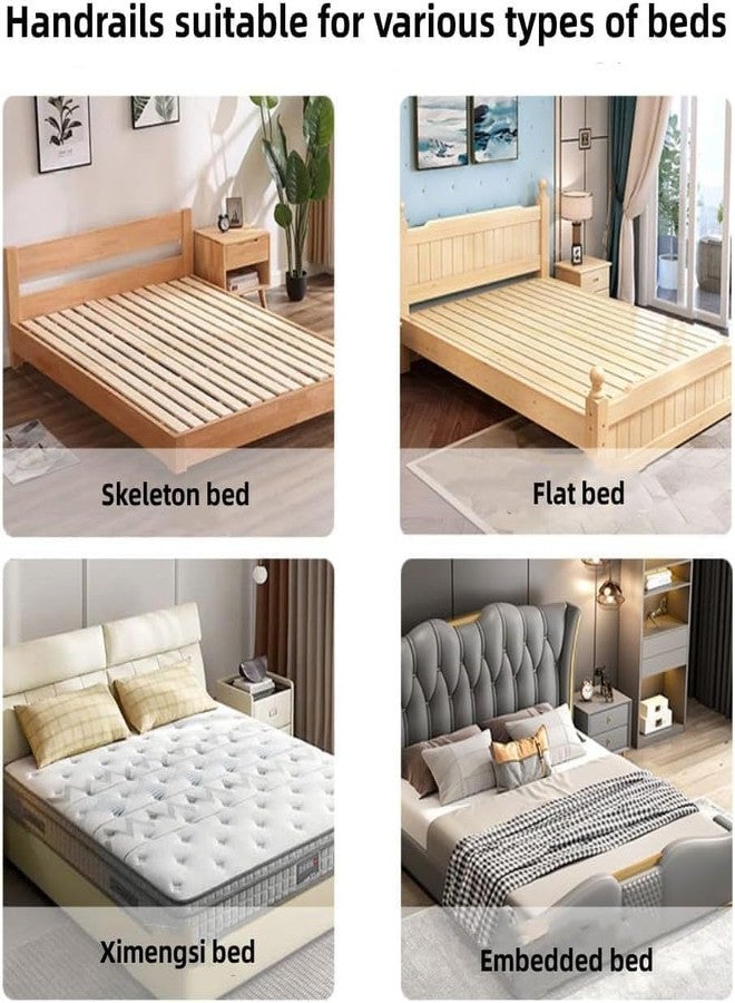 VALAJOGI 25" Bedside Safety Handle | Bed Side Rail for Adults | Medical Bed Assist Bar with Storage Pocket | Fall Prevention Safety Hand Guard Grab Bar for Elderly with Storage Pocket (61x56x9 Cm) - Image 5