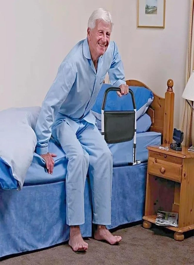 VALAJOGI 25" Bedside Safety Handle | Bed Side Rail for Adults | Medical Bed Assist Bar with Storage Pocket | Fall Prevention Safety Hand Guard Grab Bar for Elderly with Storage Pocket (61x56x9 Cm) - Image 4