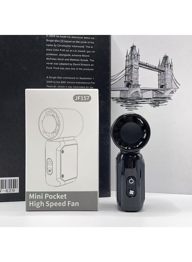 Portable Handheld Fan, Mini Pocket Fan, 1-199 Speed Adjustable, Turbo Boost Function, 3600mAh Rechargeable Battery, Digital Display, Suitable For Men And Women, Ideal For Travel/Camping/Outdoor Activities