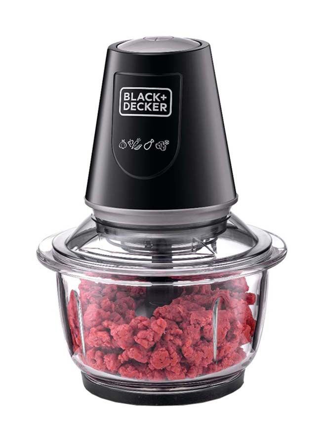 BLACK+DECKER Multi-Function Glass Chopper & Mincer, XXL 1.2L Bowl, 4-Blade System, Pulse Speed for Precision, Ice Crushing, Compact Sleek Black Design, Easy to Clean, 1.2 L 400 W GC400-B5 Clear/Black - Image 3