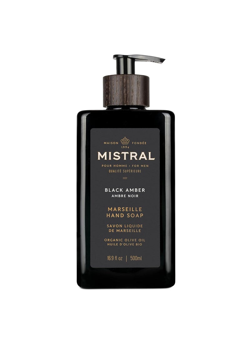 mistral - Mistral Men's Natural Hand Soap, Black Amber - Image 1