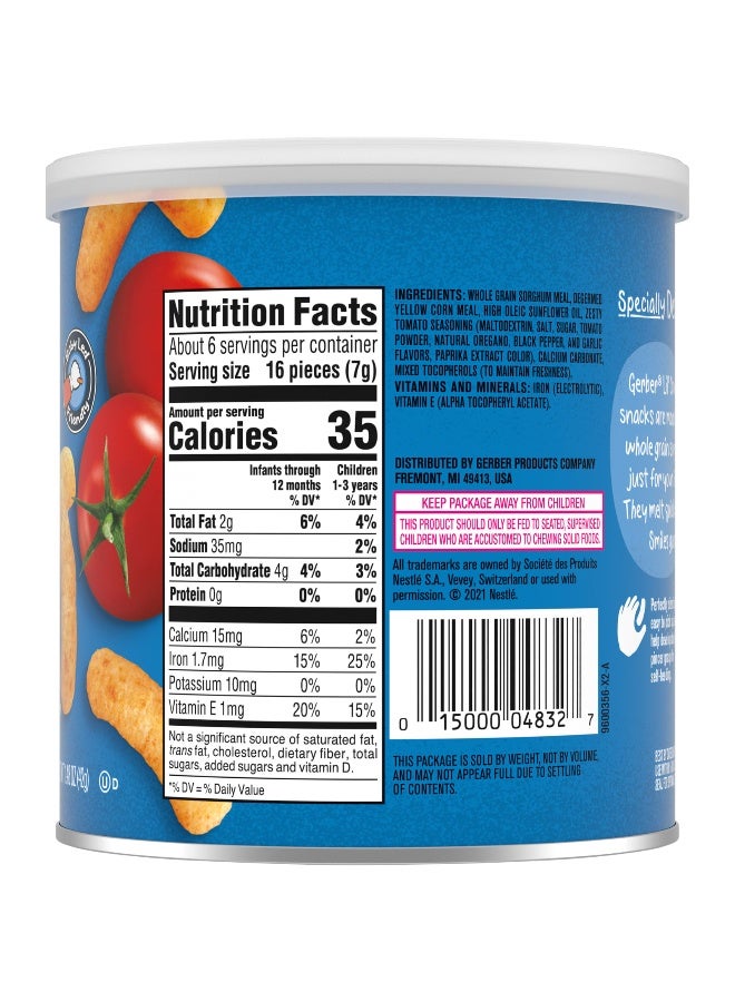 Gerber Gerber, Snacks for Baby, Lil' Crunchies, Baked Grain Snack, 8+ Months, Garden Tomato, 1.48 oz (42 g)  - Image 2