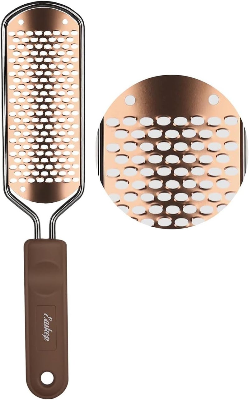 Foot File Foot Scrubber Pedicure  Callus Remover for Feet Easkep Professional Grater Rasp Foot Scraper Corns Callous Removers Cracked Dead Skin Remover for Dry and Wet Feet Golden