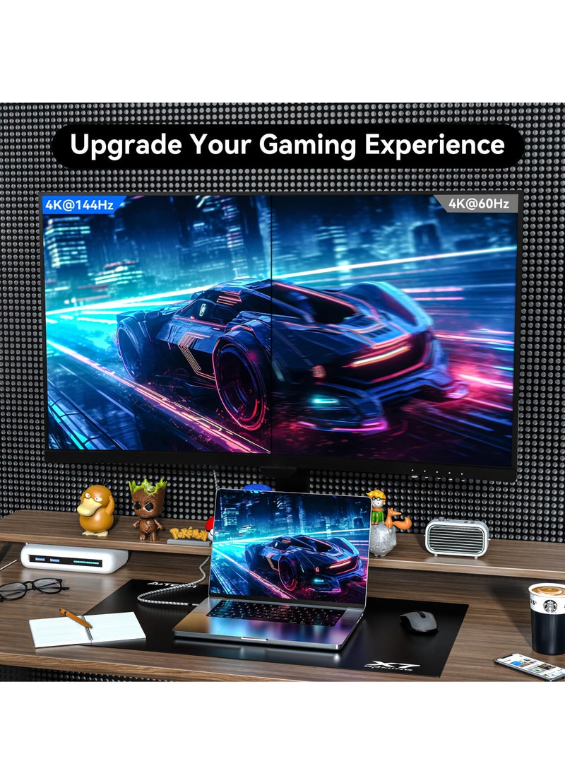 KASTWAVE 8K USB C to DisplayPort 1.4 Cable, Laptop HD Video Cable, Type C to DisplayPort Cable (8K@60Hz, 4K@165Hz/144Hz/120Hz), 32.4Gbps USB-C to DP Cable, Compatible for MacBook, iPad, XPS, Braided Cord, 10Ft - Image 3