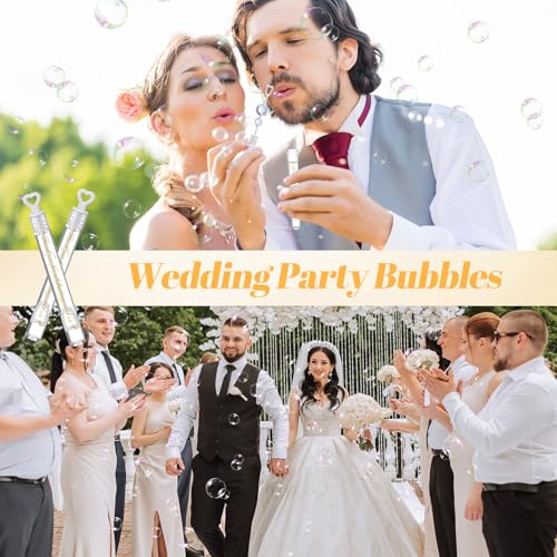 Realspring 102 Pcs Wedding Bubbles Bulk Gift Including Mini Clear Heart Bubble Wands Acrylic Display Board Sign with Stand for Wedding Send Off Anniversary Engagement Bridal Guests Gift - Image 5