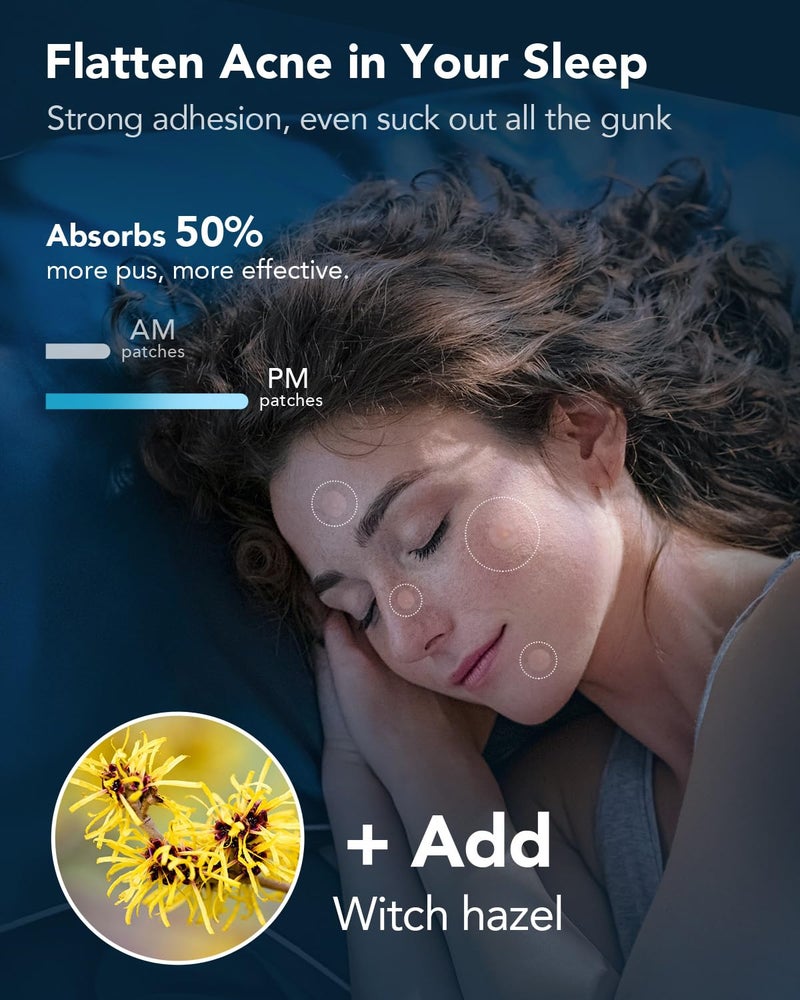 LitBear Acne Pimple Patches- Day and Night 6 Sizes 204 Dots Thin & Thick Hydrocolloid Patches with Witch Hazel, Tea Tree & Calendula Oil, Extra Adhesion for Face Zit Patch Dots - Image 4