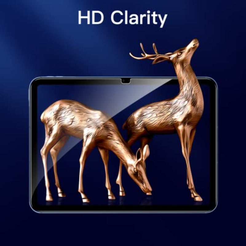 واقي شاشة JETech لجهاز iPad A16 الجيل الحادي عشر/العاشر (2025/2022)، طبقة من الزجاج المقوى 9H، شفاف عالي الدقة، عبوتان - Image 4