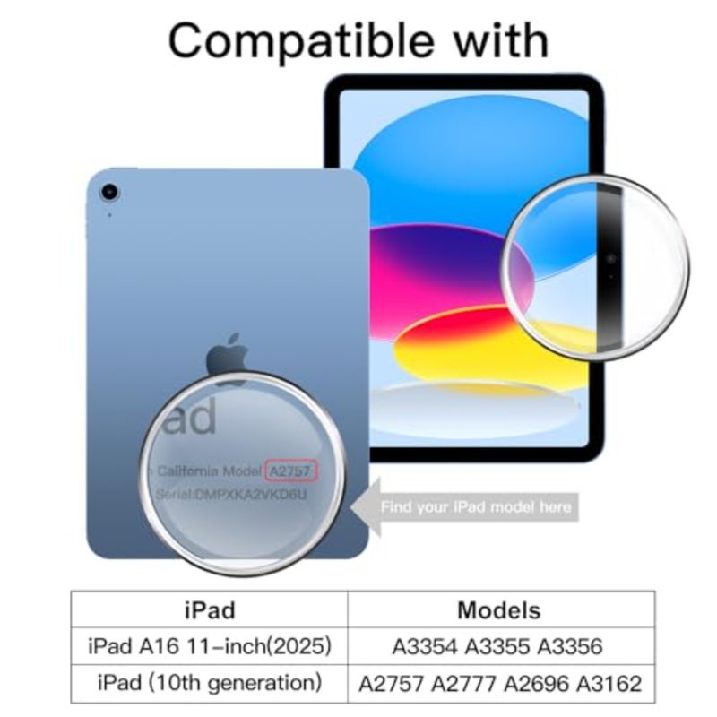 واقي شاشة JETech لجهاز iPad A16 الجيل الحادي عشر/العاشر (2025/2022)، طبقة من الزجاج المقوى 9H، شفاف عالي الدقة، عبوتان - Image 2