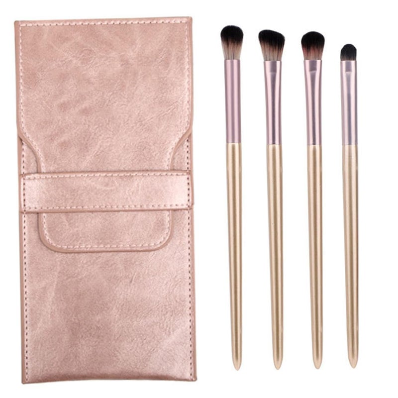 ABOOFAN Eyeshadow Brush Set 4pcs with Bag Portable Eye Makeup Brushes Angled Cosmetic Tools for Travel and Daily Use - Image 1