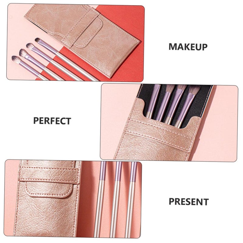 ABOOFAN Eyeshadow Brush Set 4pcs with Bag Portable Eye Makeup Brushes Angled Cosmetic Tools for Travel and Daily Use - Image 3