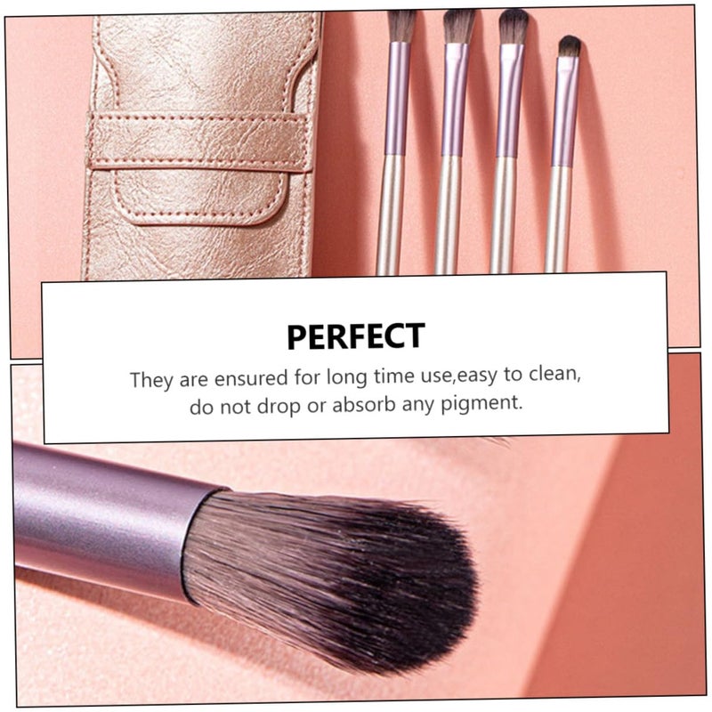 ABOOFAN Eyeshadow Brush Set 4pcs with Bag Portable Eye Makeup Brushes Angled Cosmetic Tools for Travel and Daily Use - Image 4