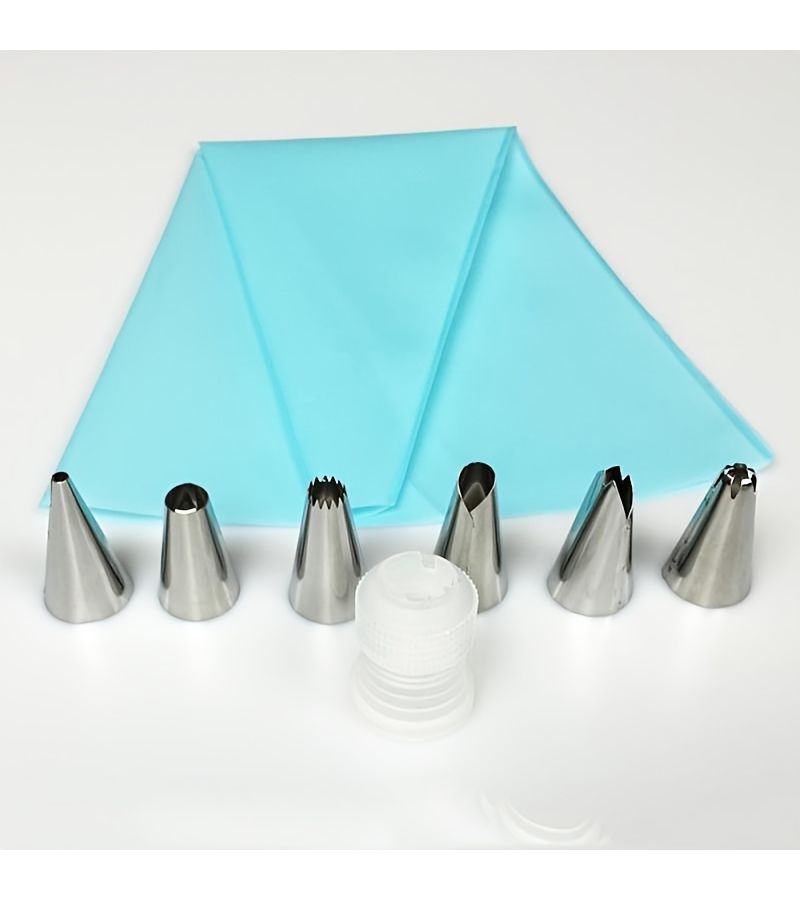 Green Reusable Stainless Steel Piping Bag Set for Cake Decorating Tools - Image 2