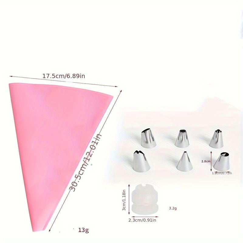 Green Reusable Stainless Steel Piping Bag Set for Cake Decorating Tools - Image 4