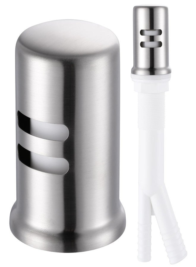 ALEASHA Dishwasher Air Gap Cover, Dishwasher Air Gap Cap for Kitchen Sink, Solid Brass Dishwasher Overflow Vent Cap Replacement Kit, Brushed Stainless Steel - Image 1