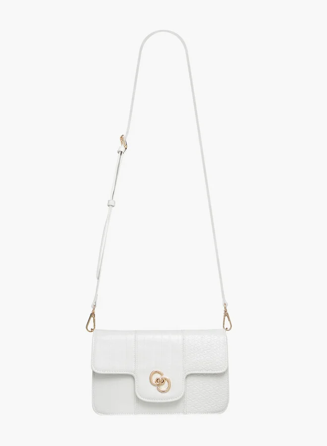 سيليست Monogram Embossed Crossbody Bag with Twist Lock Closure