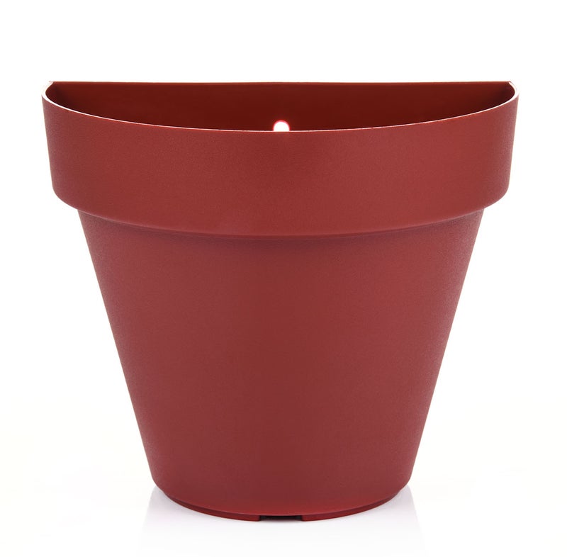 Mintra Wall Mounting Flower Pot - Plastic | Color - Brown | Size - 17x12x16cm | Asthetically Decorate Your Terrace, Garden or Patio. Ideal for outdoor or indoors - Image 1
