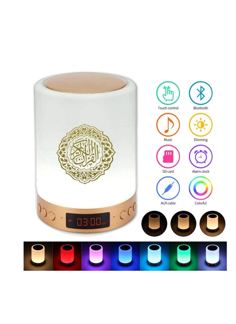 ELTRAZONE Quran Smart Touch LED Lamp Bluetooth Speaker – Rechargeable Islamic Lamp with Remote Control, Full Quran Recitations by Famous Imams, Multilingual Quran Translations, Touch Sensor Light, Portable Design, Perfect for Prayer & Home Use  - Image 4