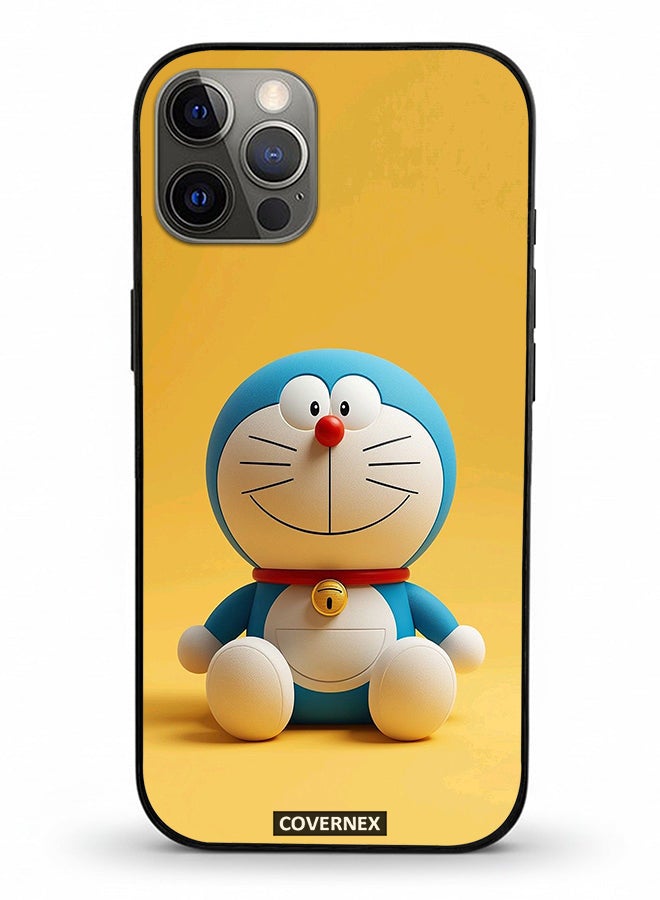 Covernex Apple iPhone 12 Pro Protective Case Cover Printed Featuring Friendly Robot Classic Doraemon - Image 2