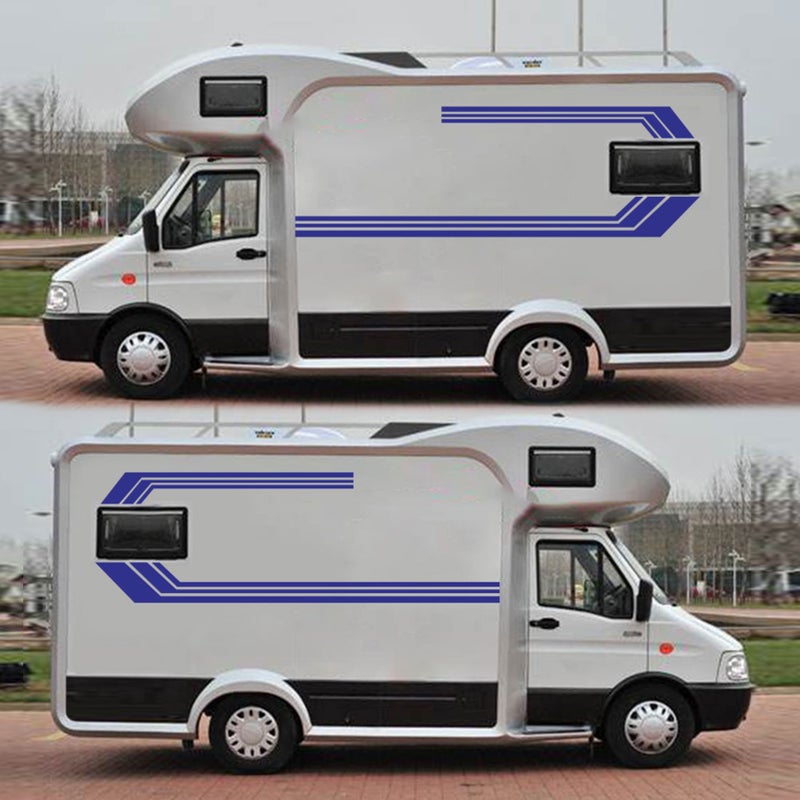 2 Pcs Universal  Side Sticker Long Stripe Auto Body Racing Sports Decals Body Window Decals for RV, Caravan,Truck - Image 2