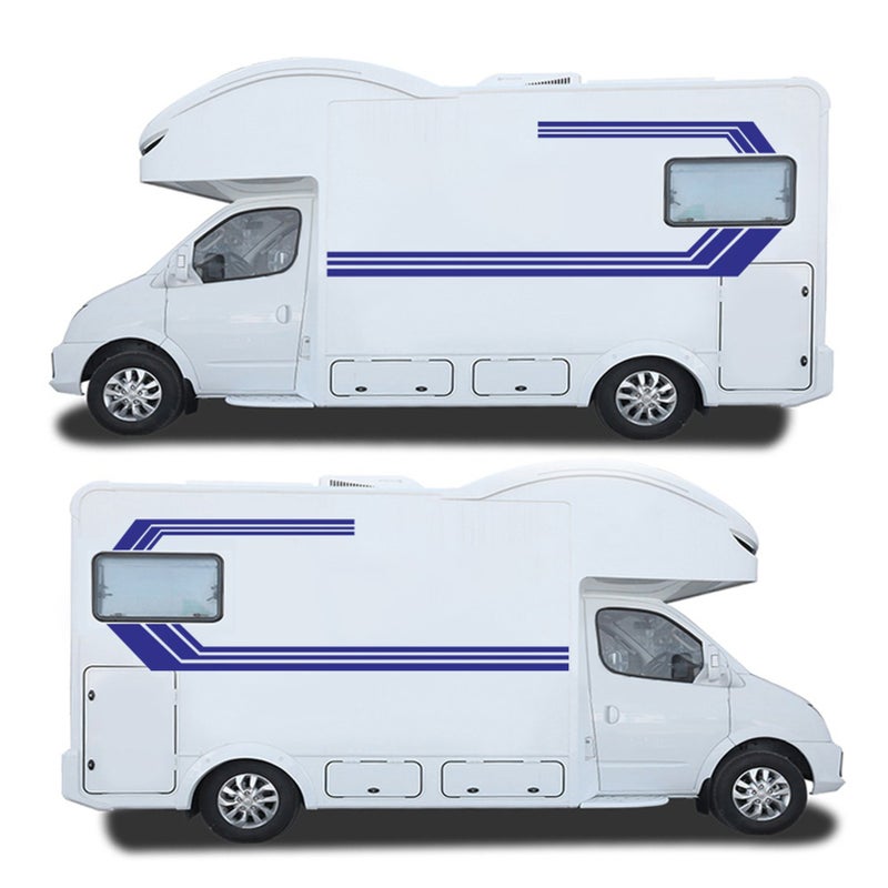 2 Pcs Universal  Side Sticker Long Stripe Auto Body Racing Sports Decals Body Window Decals for RV, Caravan,Truck - Image 3