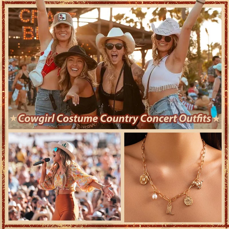 JAVARNV Western Jewelry for Women Cowgirl Necklace Western Outfit Dress Country Concert Outfits for Women Rodeo Outfit Shirts Native American Jewelry Accessories - Image 4