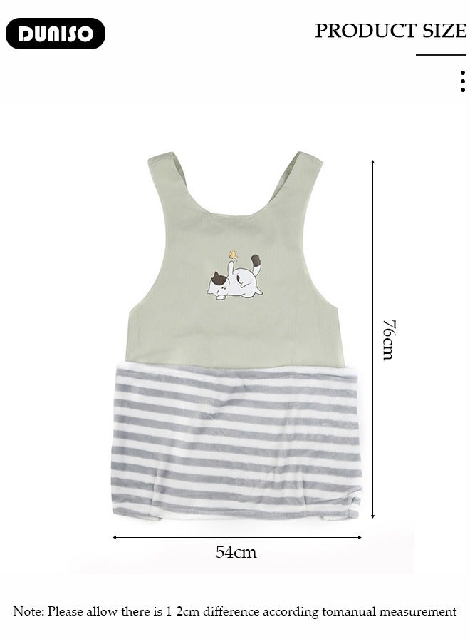 DUNISO Pet Carrier Apron with Sleeping Pocket, Soft Warm Breathable Large Pocket Cat Carrier Apron,Kitten Sleeping Bag, Vest Pet Bag for Indoor Outdoor Travel, Hands-free Bag for Holding Pet Puppy Cat - Image 2