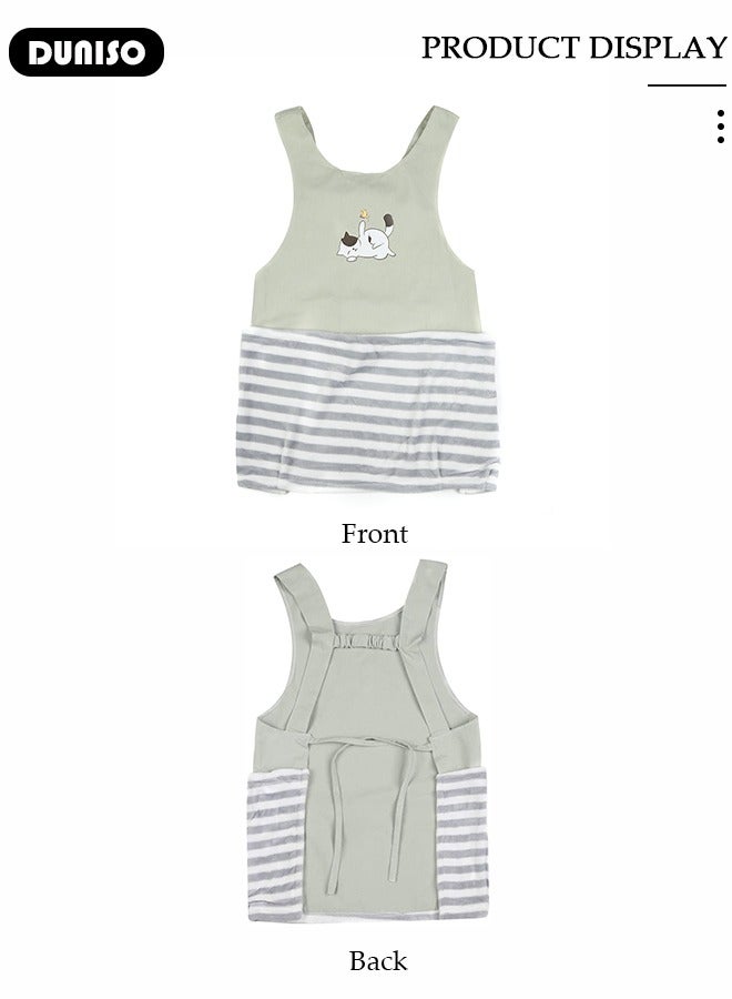 DUNISO Pet Carrier Apron with Sleeping Pocket, Soft Warm Breathable Large Pocket Cat Carrier Apron,Kitten Sleeping Bag, Vest Pet Bag for Indoor Outdoor Travel, Hands-free Bag for Holding Pet Puppy Cat - Image 4